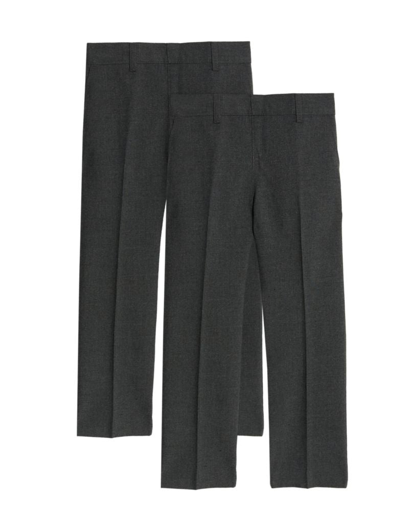 2pk Boys' Regular Leg School Trousers (2-18 Yrs)