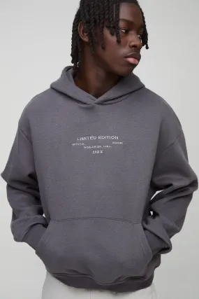 330GSM Oversized Boxy Peached Embroidered Text Hoodie