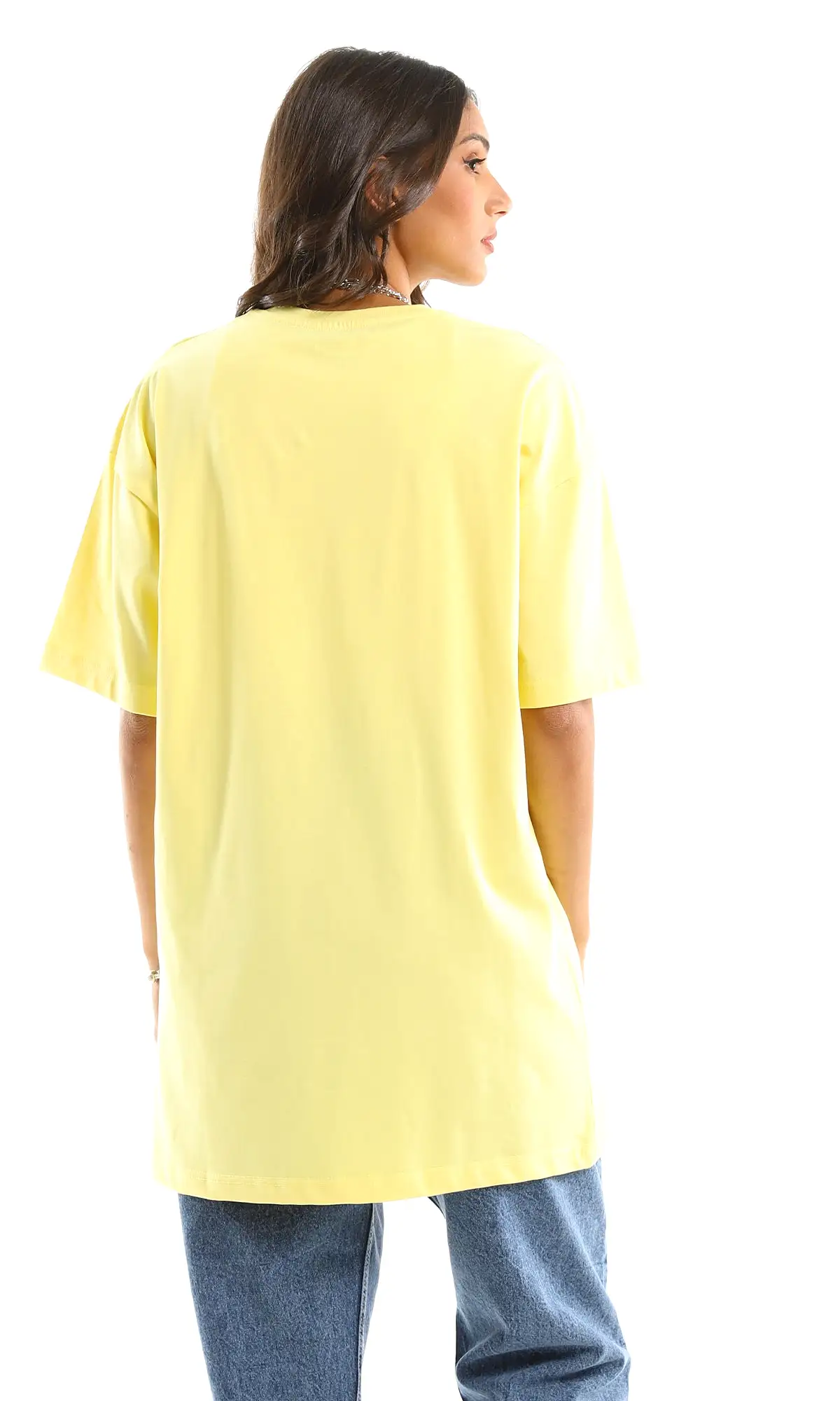 97597 Dream Transporter Printed Oversized Summer Tee - Yellow