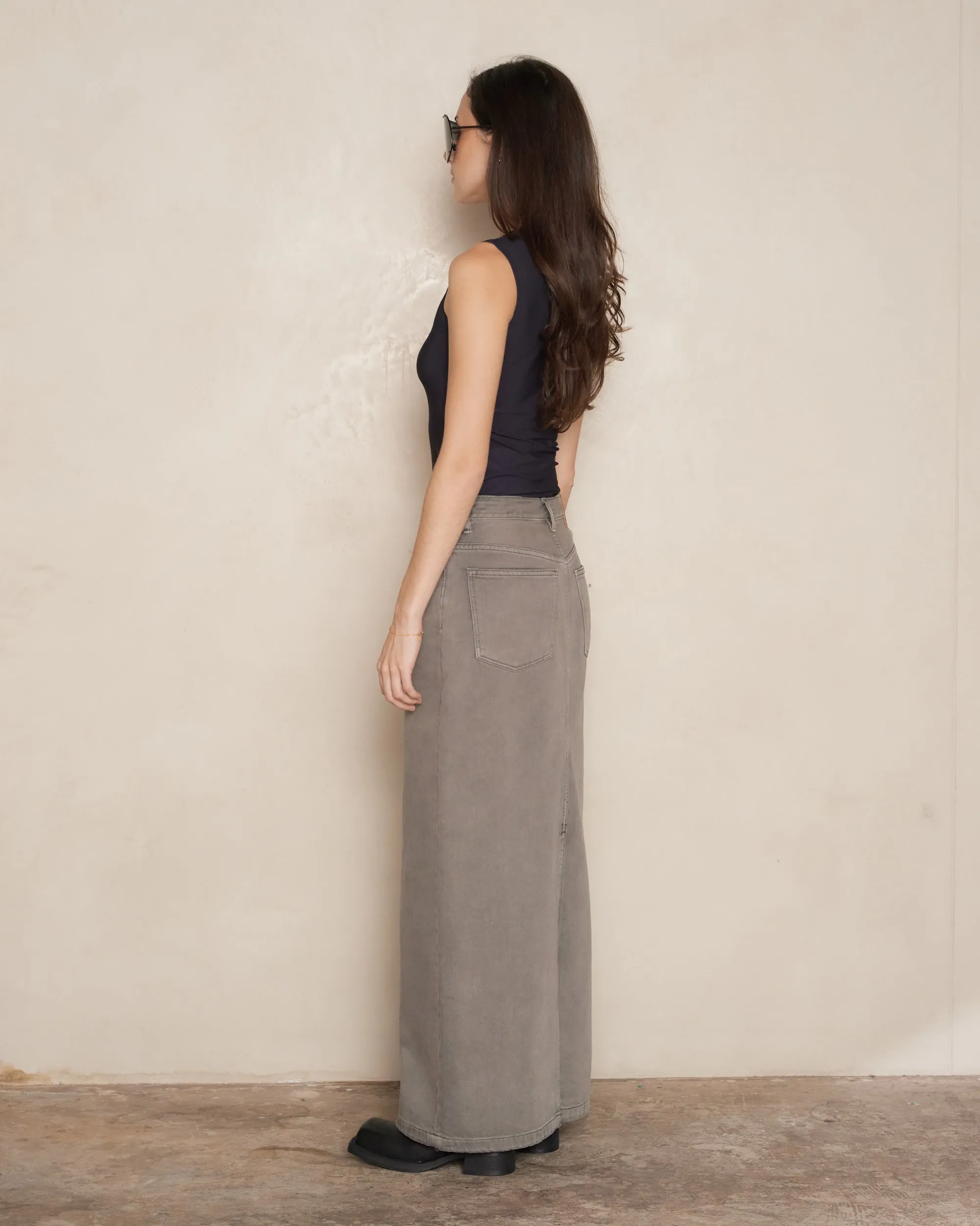 Anthracite Grey Denim Skirt