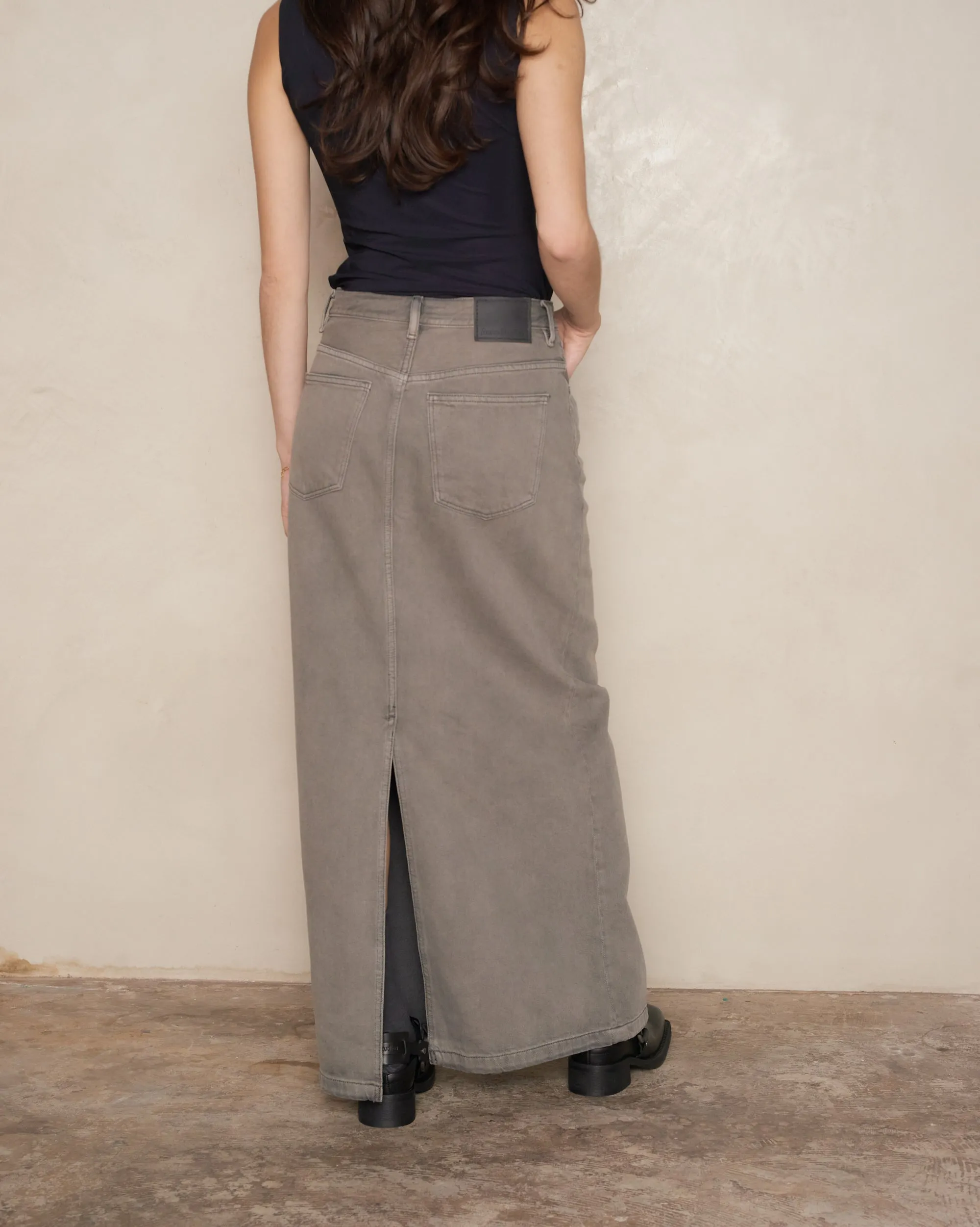 Anthracite Grey Denim Skirt