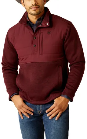 Ariat Men's Burgundy & Black Caldwell Reinforced Snap Sweater Pullover