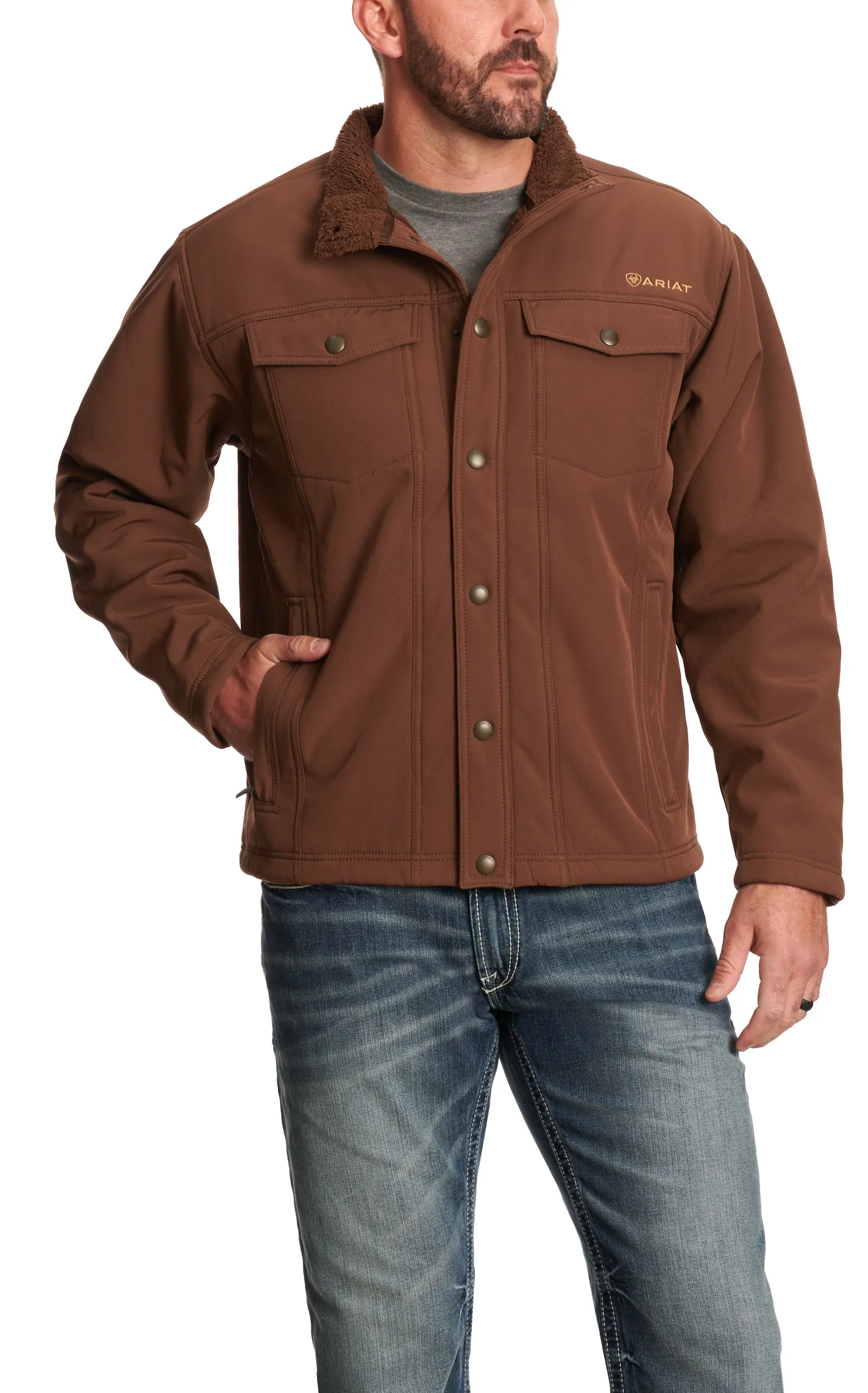 Ariat Men's Vernon Coffee Sherpa Lined Jacket