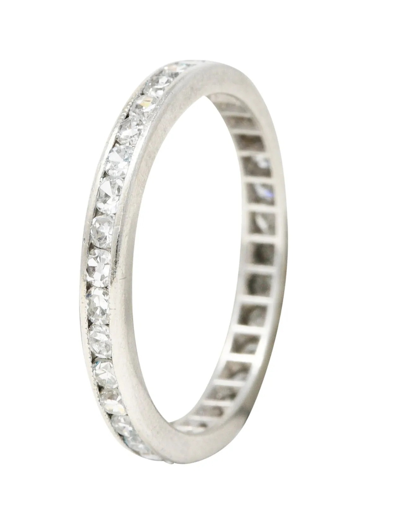 Art Deco 0.90 Diamond Platinum Eternity Channel Wedding Band Ring