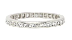 Art Deco 0.90 Diamond Platinum Eternity Channel Wedding Band Ring