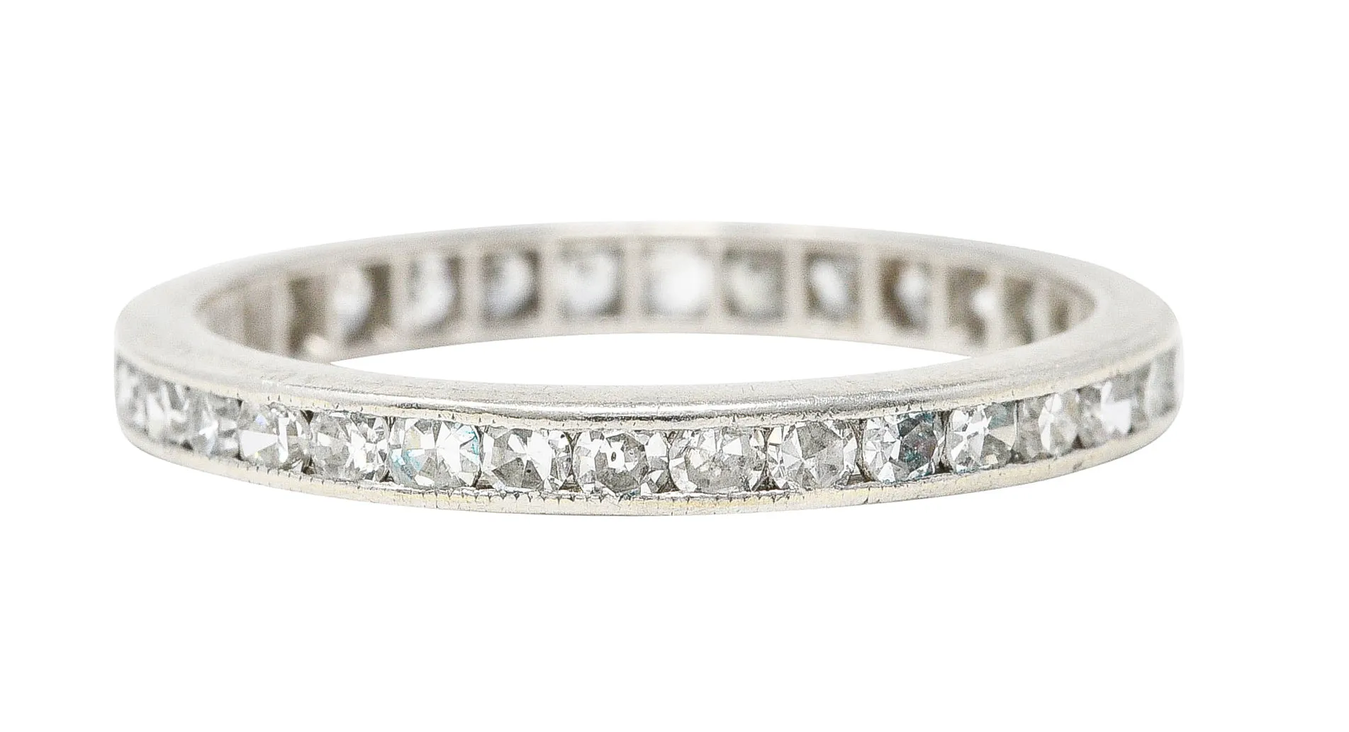 Art Deco 0.90 Diamond Platinum Eternity Channel Wedding Band Ring