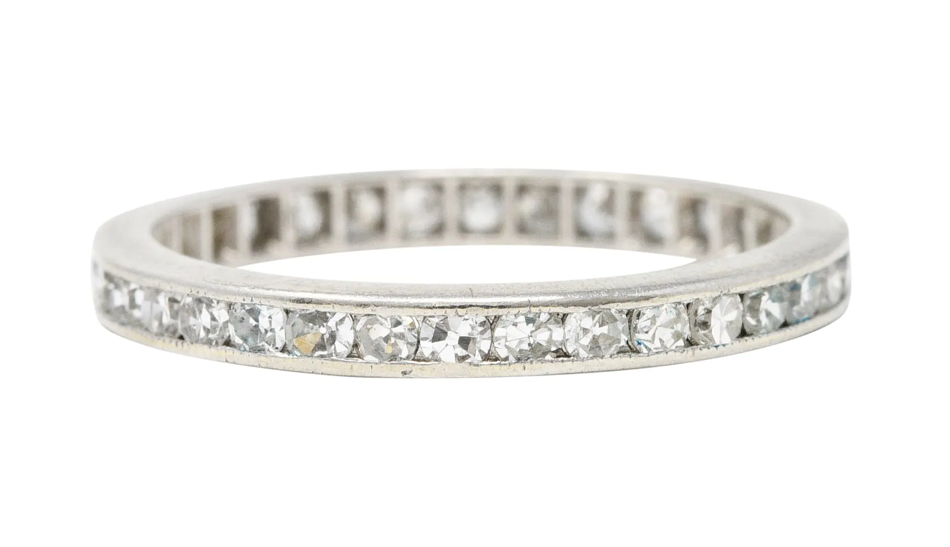 Art Deco 0.90 Diamond Platinum Eternity Channel Wedding Band Ring