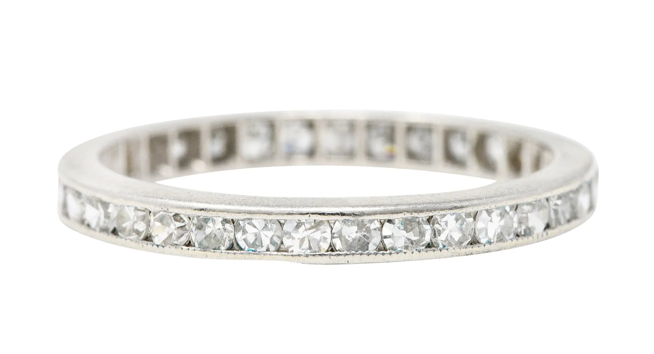 Art Deco 0.90 Diamond Platinum Eternity Channel Wedding Band Ring