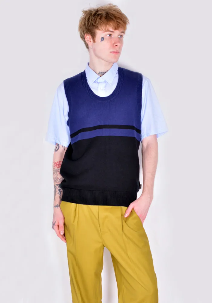 ARTE SS22-115K KARL MEIO KNIT VEST BLACK/NAVY