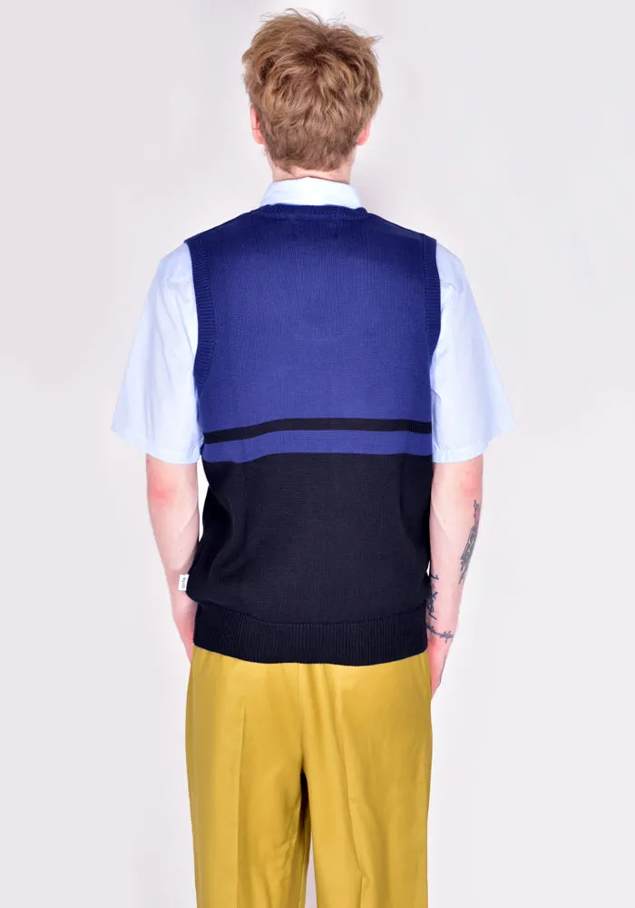 ARTE SS22-115K KARL MEIO KNIT VEST BLACK/NAVY