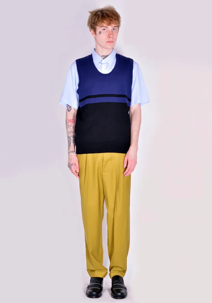 ARTE SS22-115K KARL MEIO KNIT VEST BLACK/NAVY