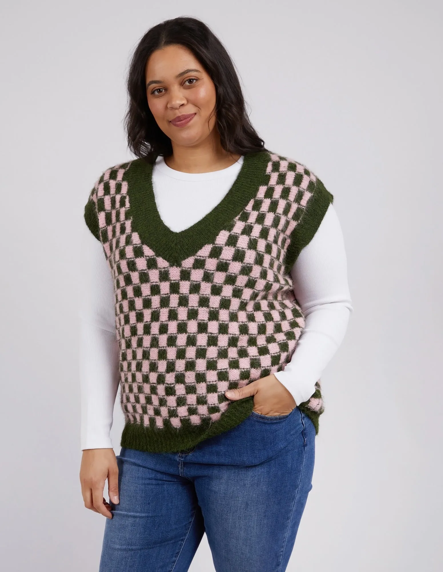 Aspen Knit Vest Clover & Lilac