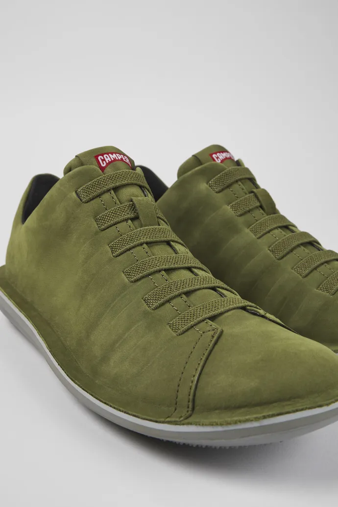 Beetle Green Nubuck Low Sneaker for Men