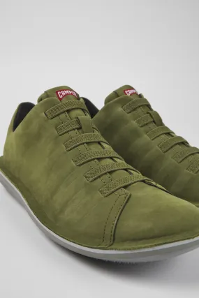 Beetle Green Nubuck Low Sneaker for Men