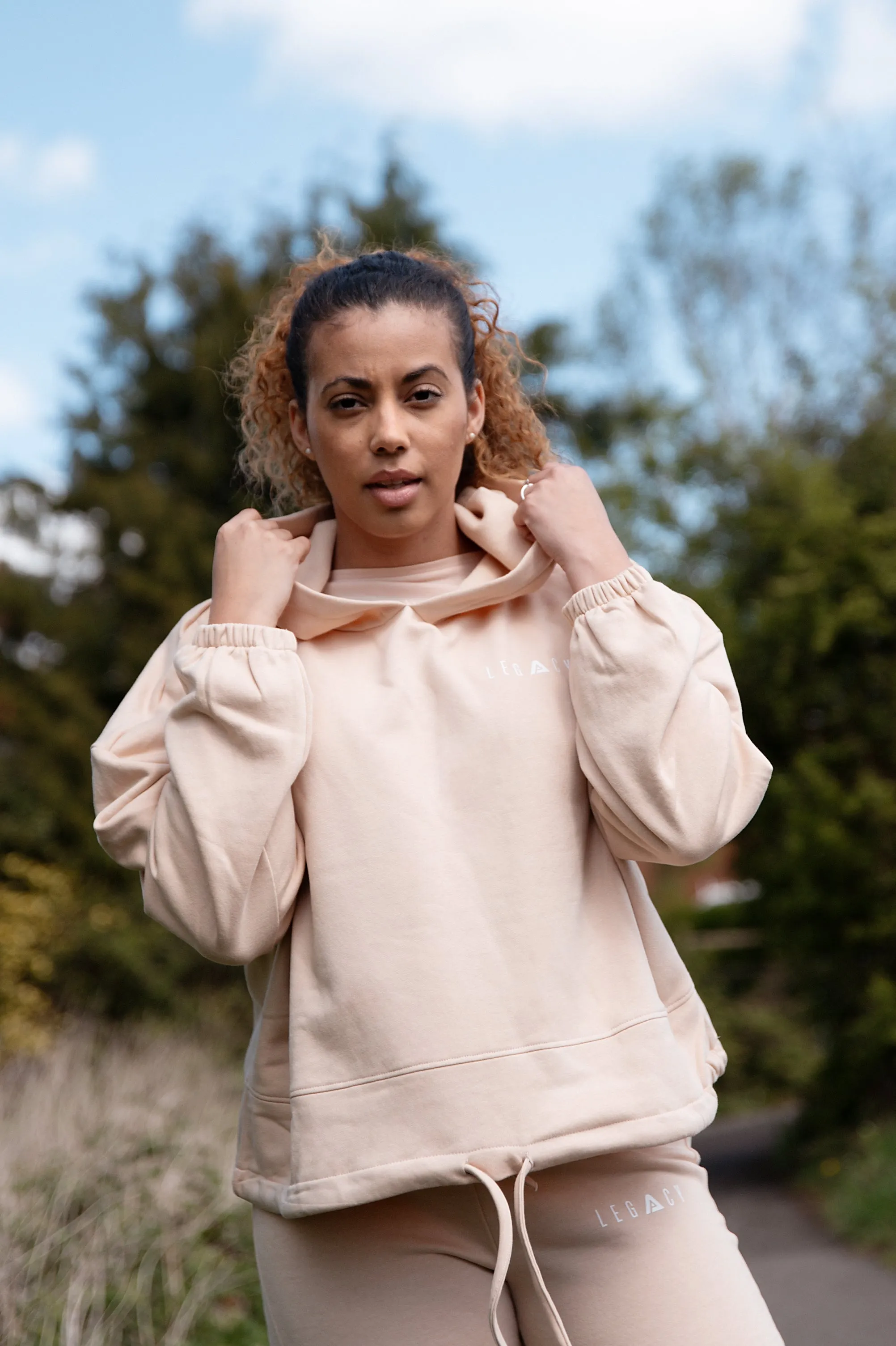 Better Never Stops Cropped Oversized Hoodie Soft Pink