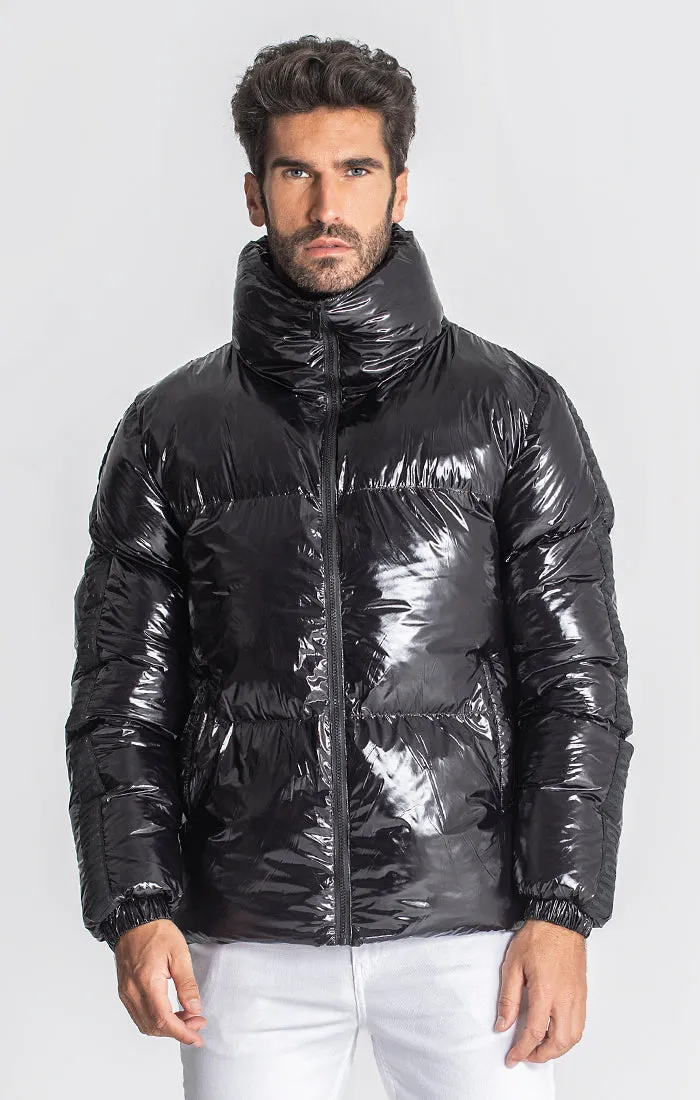 Black Crypto Puffer Jacket