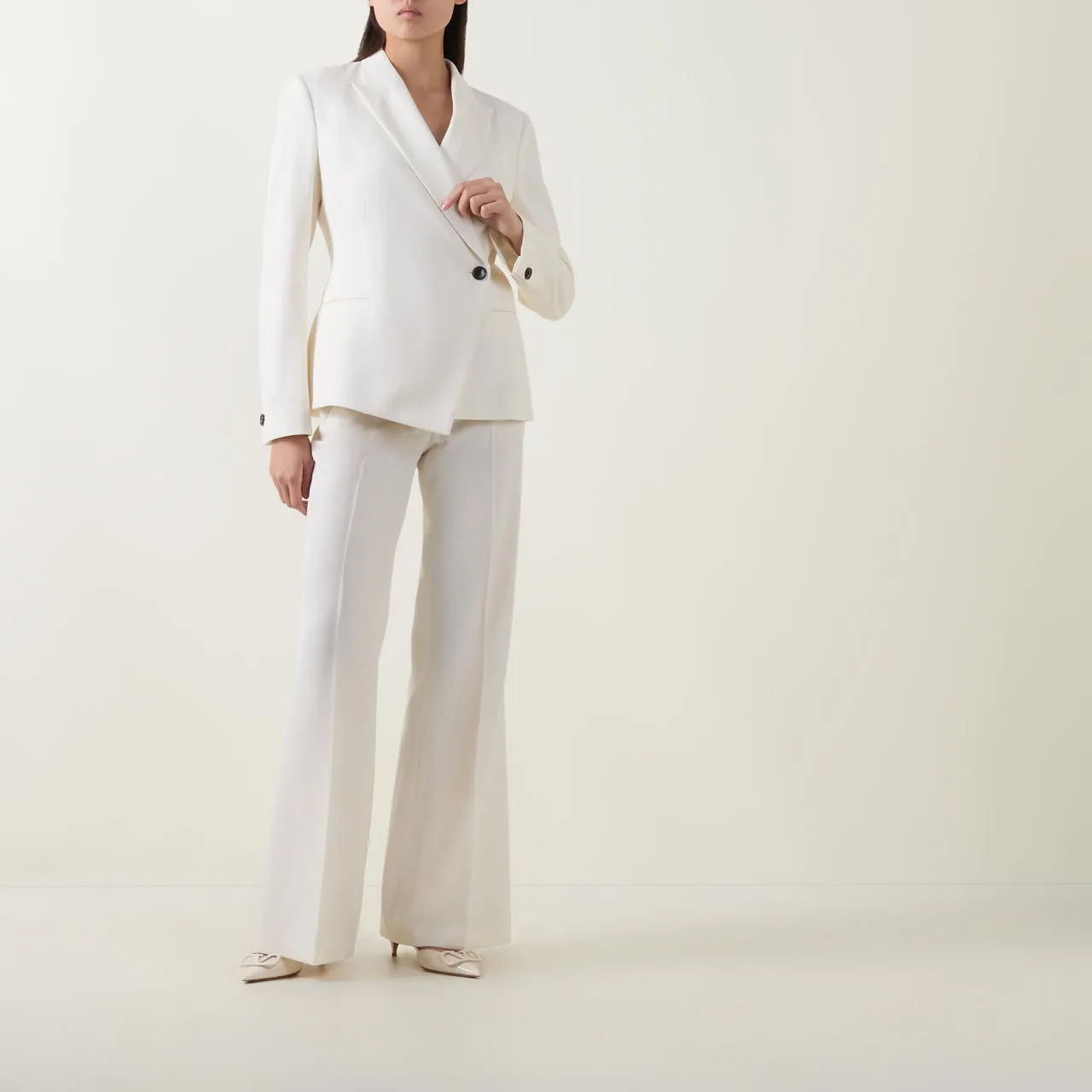 BOSS Talia Wide-Leg Trousers - Ivory