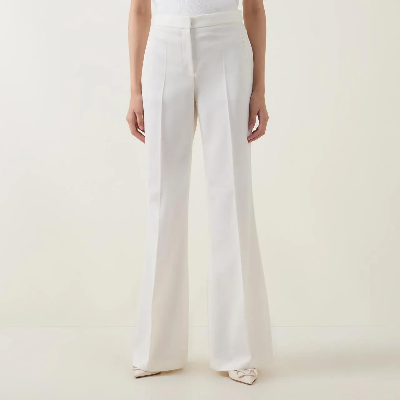 BOSS Talia Wide-Leg Trousers - Ivory