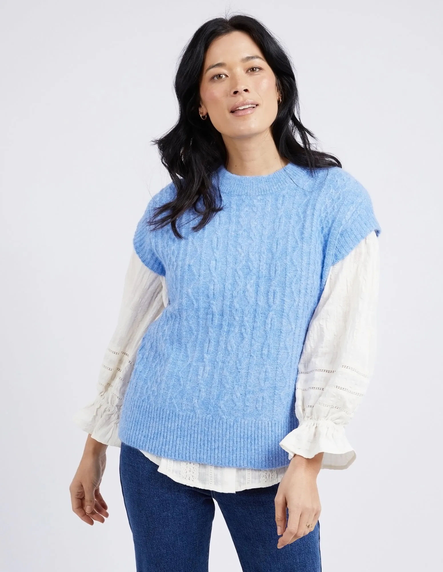 Bramble Knit Vest Hydrangea