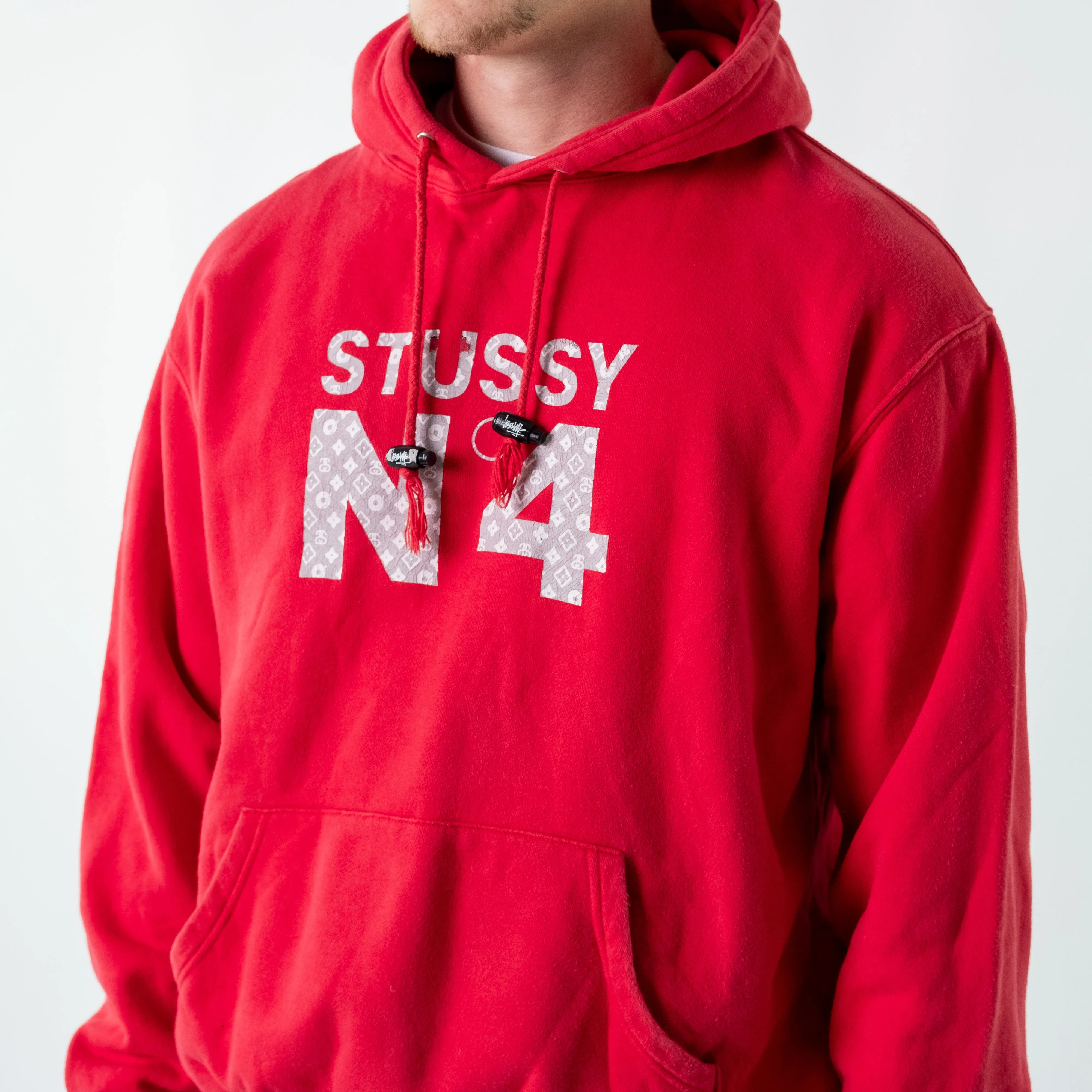 Burgundy Red 90s Stüssy Hoodie (L)