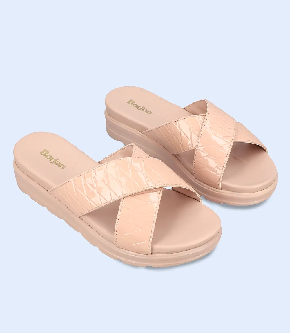 BW7783-TEA PINK-Women Platform Slippers