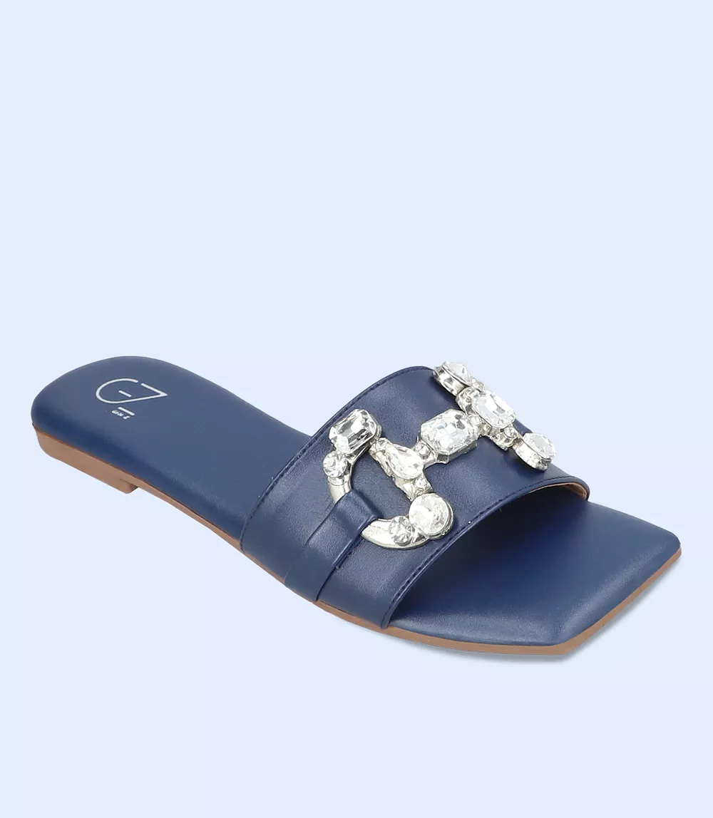 BW9318-NAVY-Women Casual Slippers