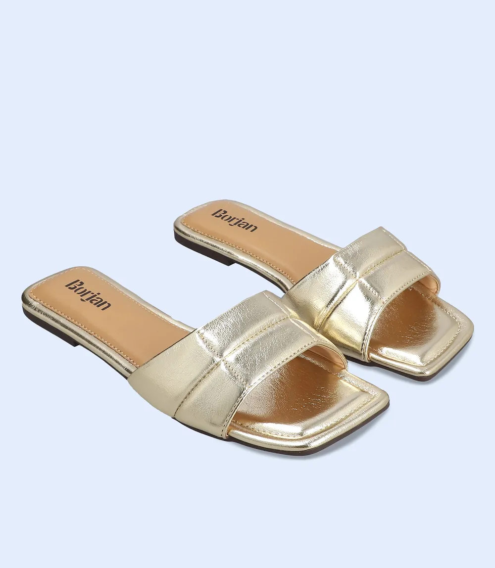 BW9325-GOLDEN-Women Casual Chappal