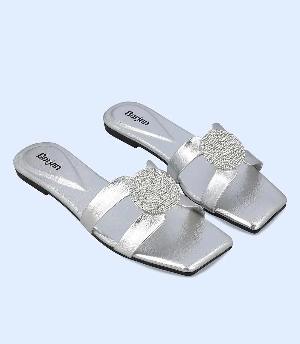 BW9488-SILVER-Women Slipper