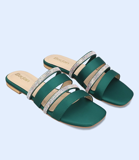 BW9628-Bottlegreen-Women Formal Slippers