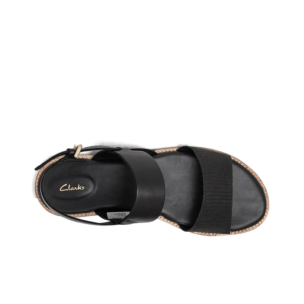 Clarks Karsea Strap Women's Sandals Black Leather 26171874