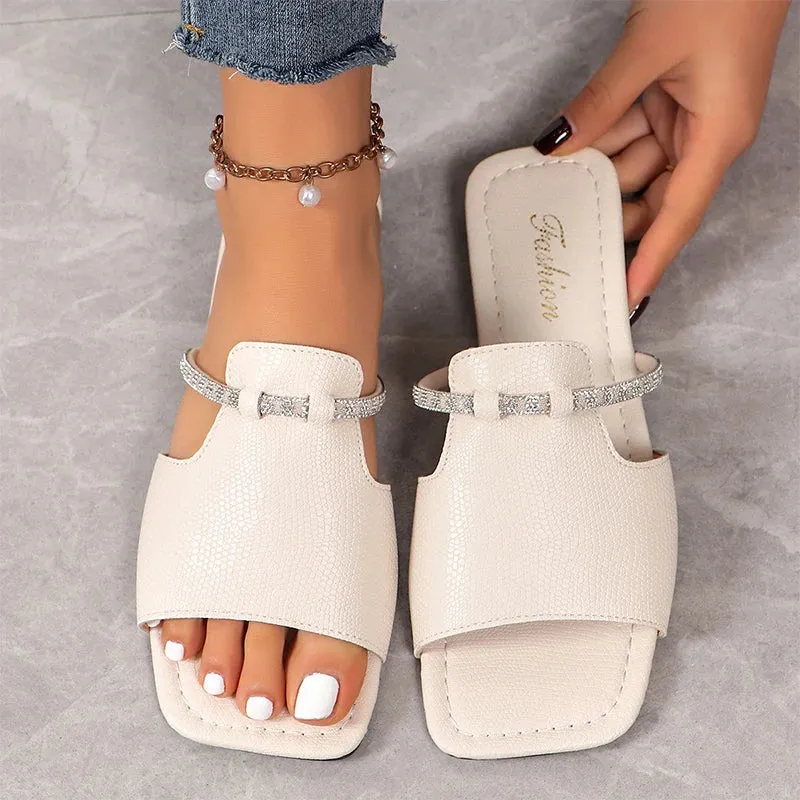 Crystal Flats Women Slippers