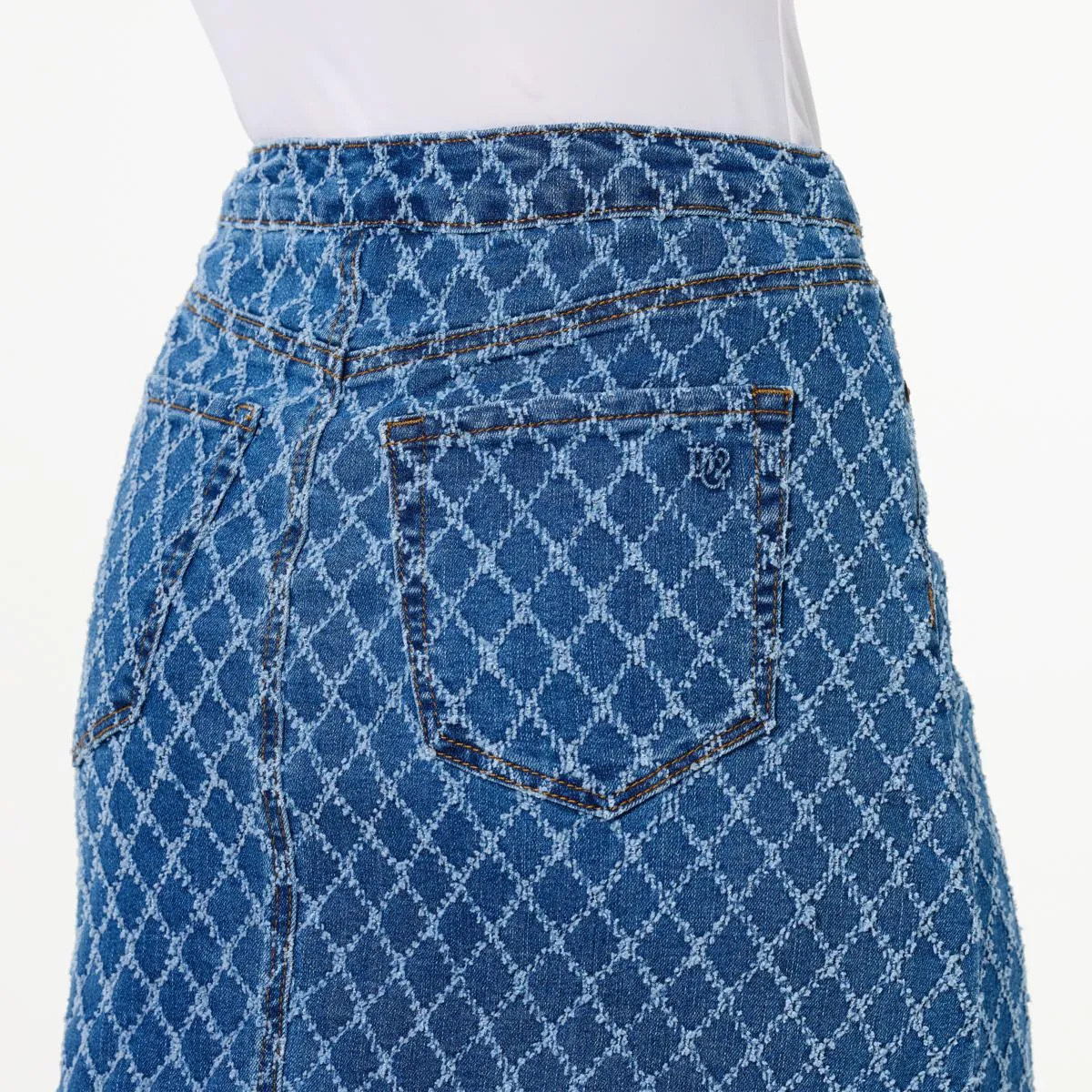      DG2 by Diane Gilman Diamond Laser Denim Skort     