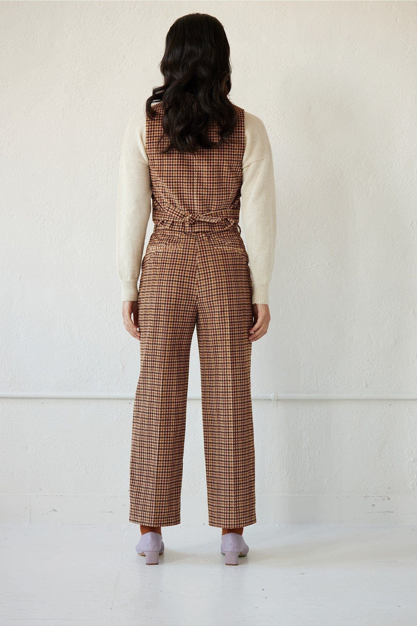 Diane Vest in Italian Houndstooth Corduroy