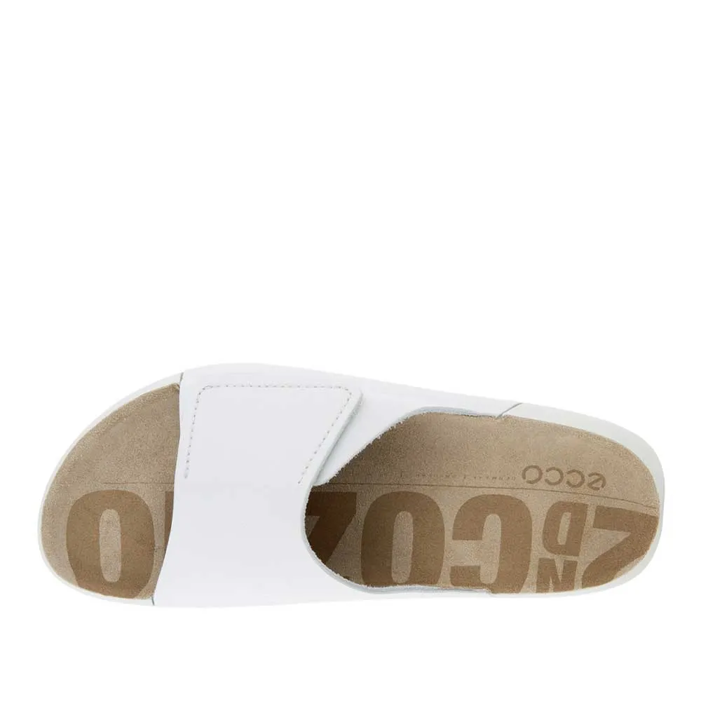 Ecco 2nd Cozmo 20680301002 Women's Flat Leather Summer Sandals White