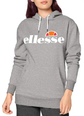 Ellesse Womens Torices Logo Overhead Hoodie Grey Marl