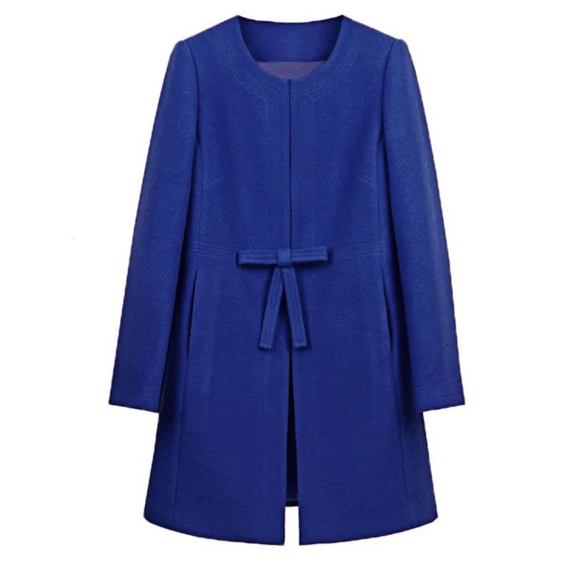 Fashion Women Wool Cashmere Long Coat Blazer Suit Coat Outwear XXL Manteau Femme SM6