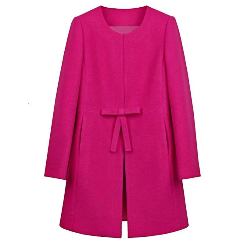 Fashion Women Wool Cashmere Long Coat Blazer Suit Coat Outwear XXL Manteau Femme SM6