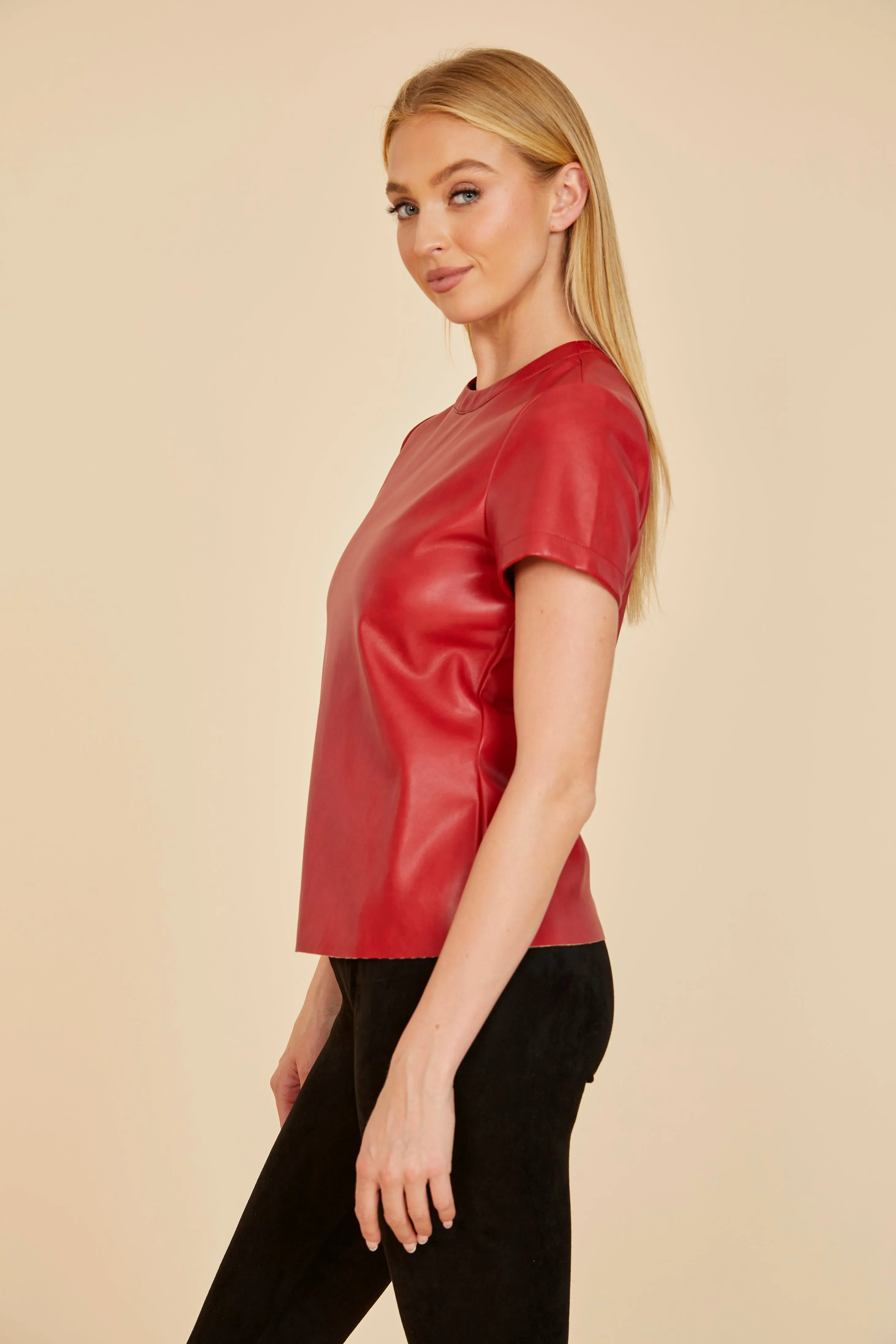 Faux Leather TShirt