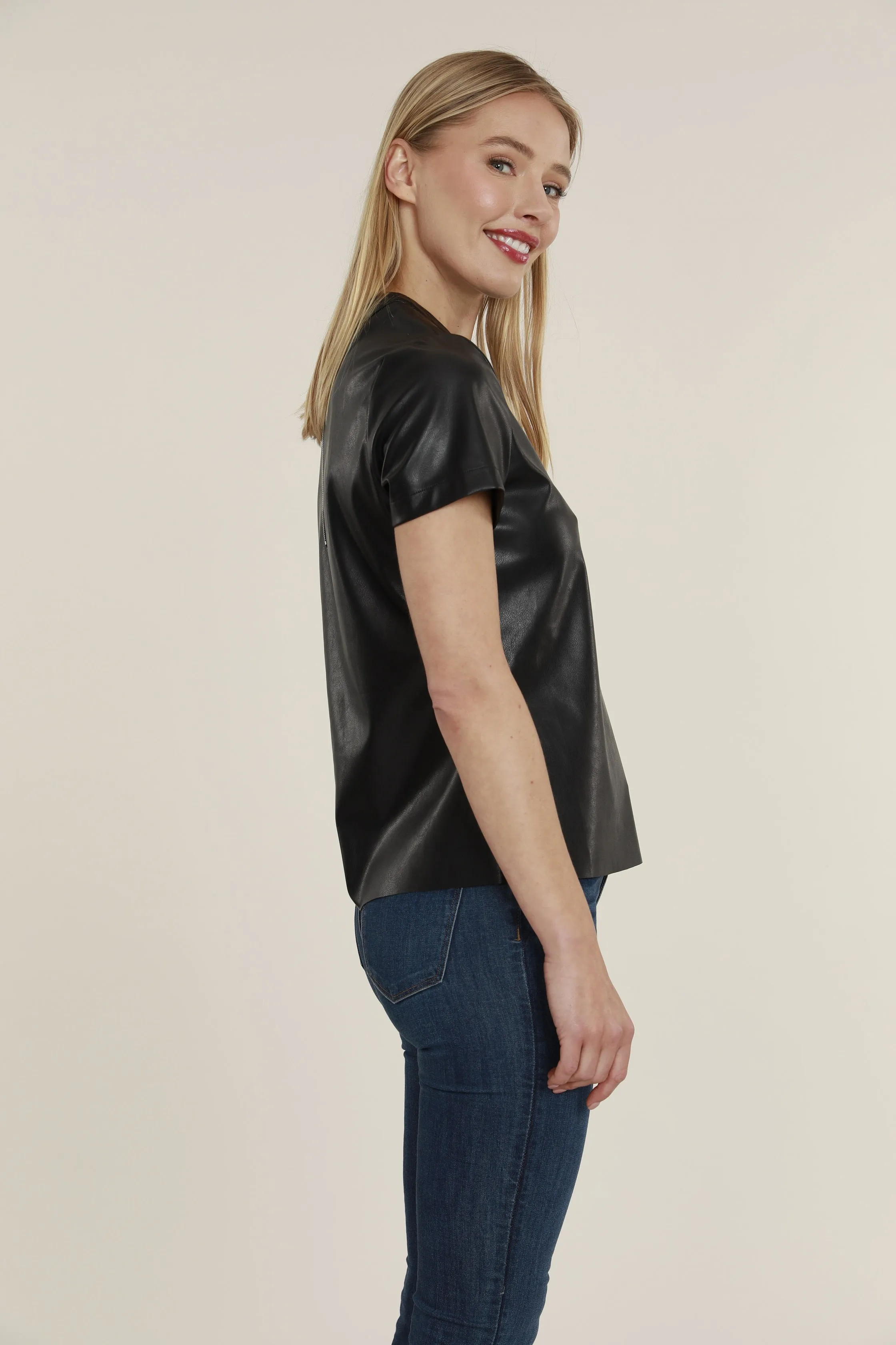 Faux Leather TShirt