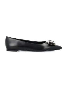 FERRAGAMO New Vara Plate Ballet Flat - Elegant Leather Flats for Women