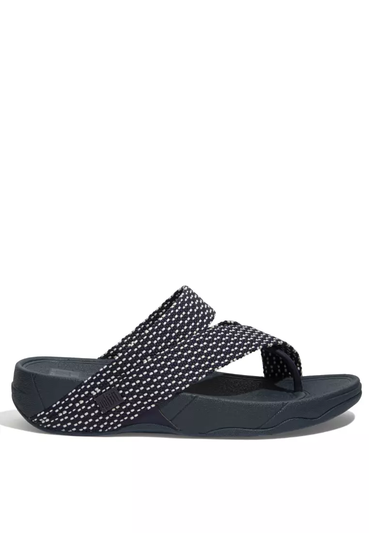 FitFlop FitFlop Men's Sling Weave Toe Post Sandals - Sea Blue/Cream Mix (H06-867)