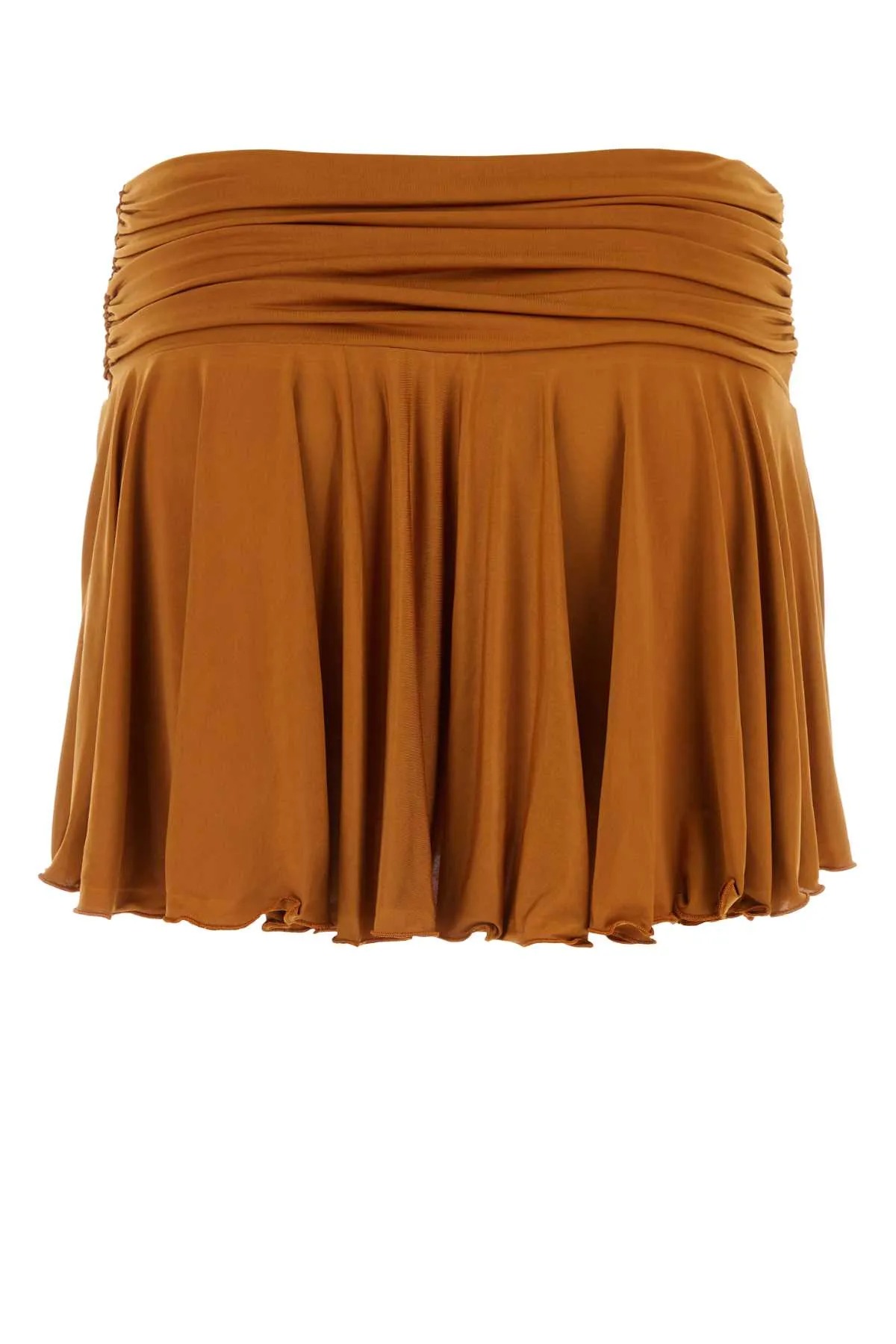 Gimaguas Caramel Stretch Polyester Mini Skirt