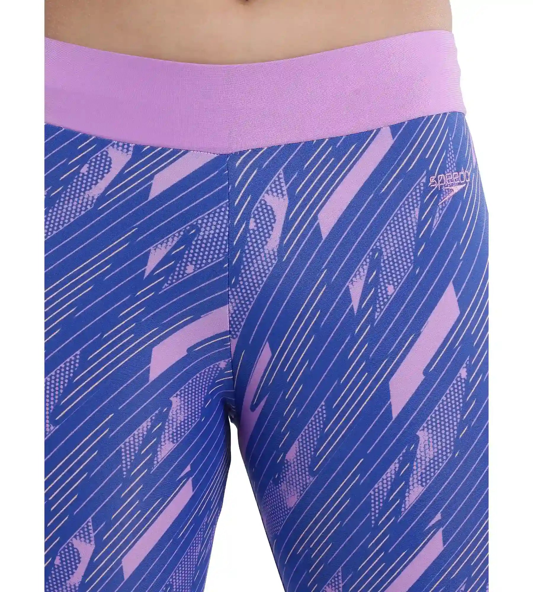 Girl's Endurance Hyperboom Printed Capri - Sweet Purple  &  True Cobalt