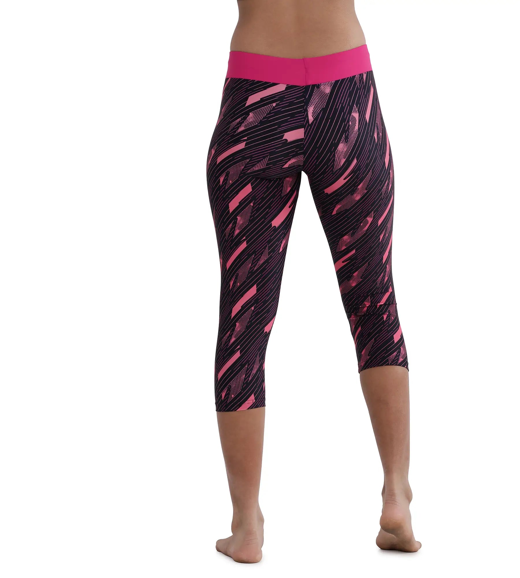 Girl's Endurance Hyperboom Printed Capri - Truenavy  &  Electricpink