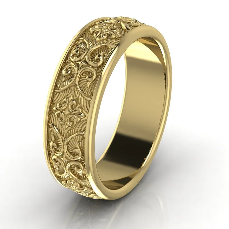 Gold Gothic Wedding Band - 01US93B1