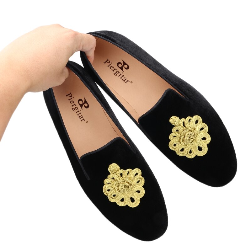 Golden Rope Decoration Loafers For Party And Wedding Leather Insole