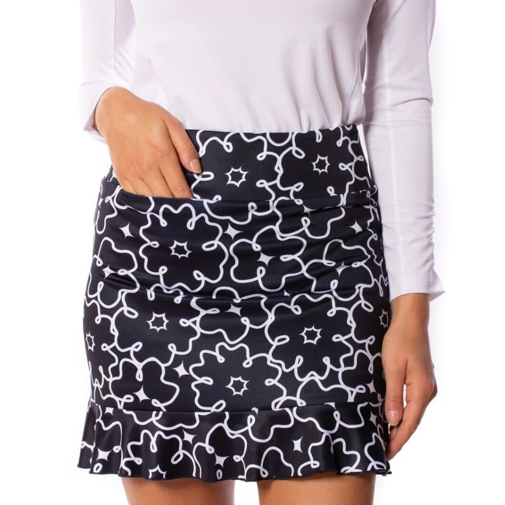 Golftini Womens Constellations Pull-On Ruffle Stretch Skort 18