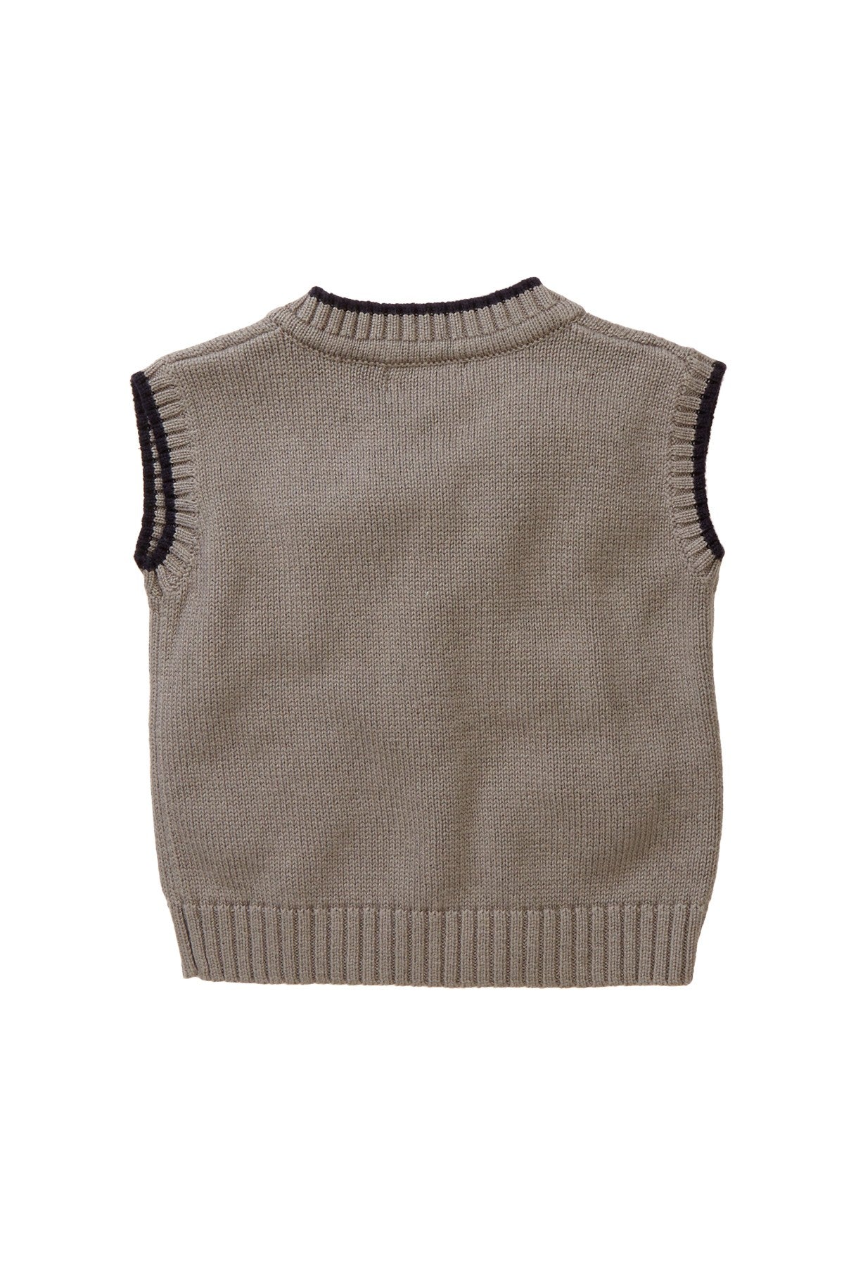 Gray Argyle Knit Vest