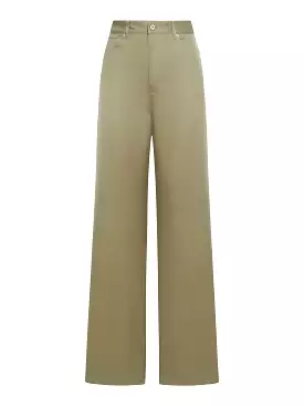 High-waisted cotton trousers