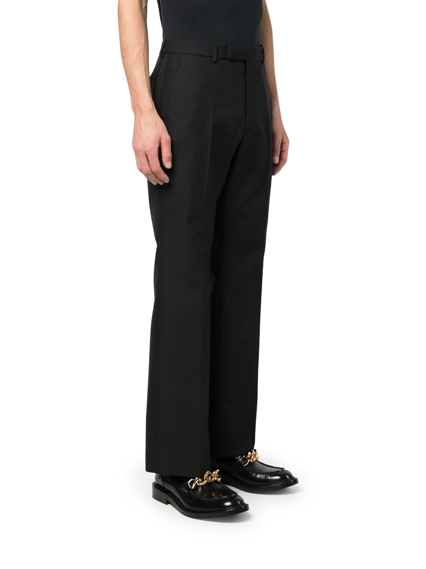 high-waisted tailored trousers